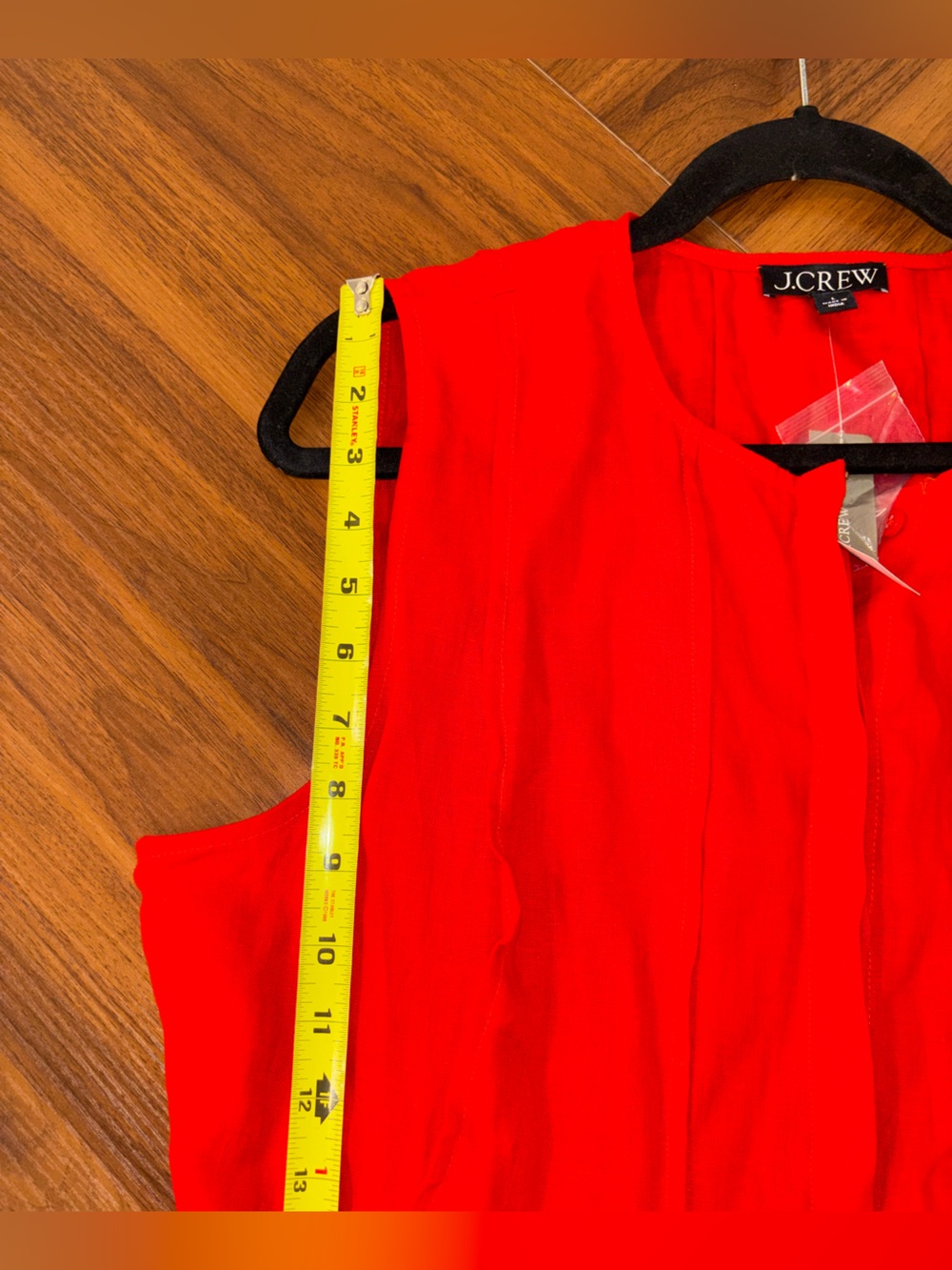 J Crew Seamed Linen Dress with Removable Belt in Red Arroyo Size Large NWT - Picture 14 of 16